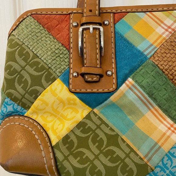 Fossil Per-Se Womens Suede And Fabric Textile Satchel Purse - Picture 5 of 12